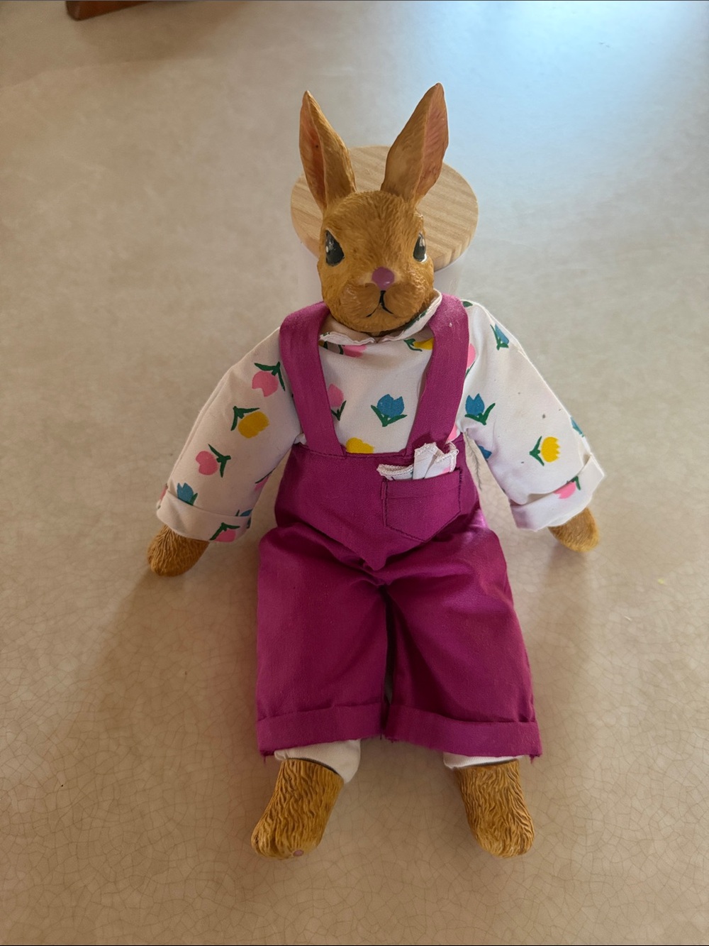 Carlton Cards Porcelain Head Hands Feet Stuffed Body Easter Bunny Purple-10”